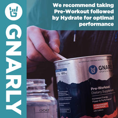 Morning routine with Gnarly Hydrate Pina Colada for steady hydration.