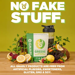 Gnarly Nutrition Greens promotes daily recovery with probiotics and micronutrients.