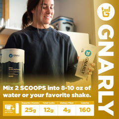 Gnarly Nutrition shaker ready to blend a protein shake.