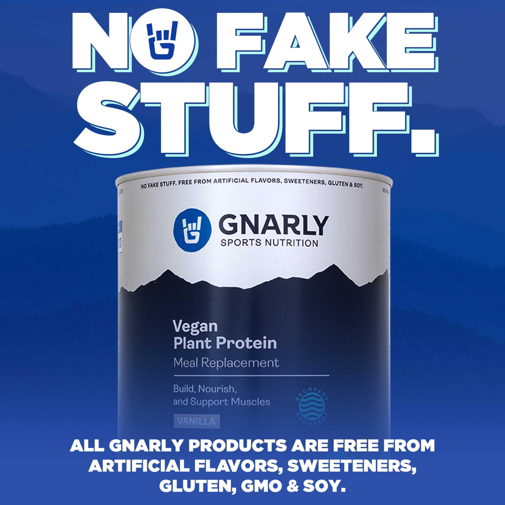 Gnarly Nutrition vegan protein vanilla label close-up