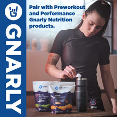 Gnarly Nutrition vegan protein vanilla serving idea with water