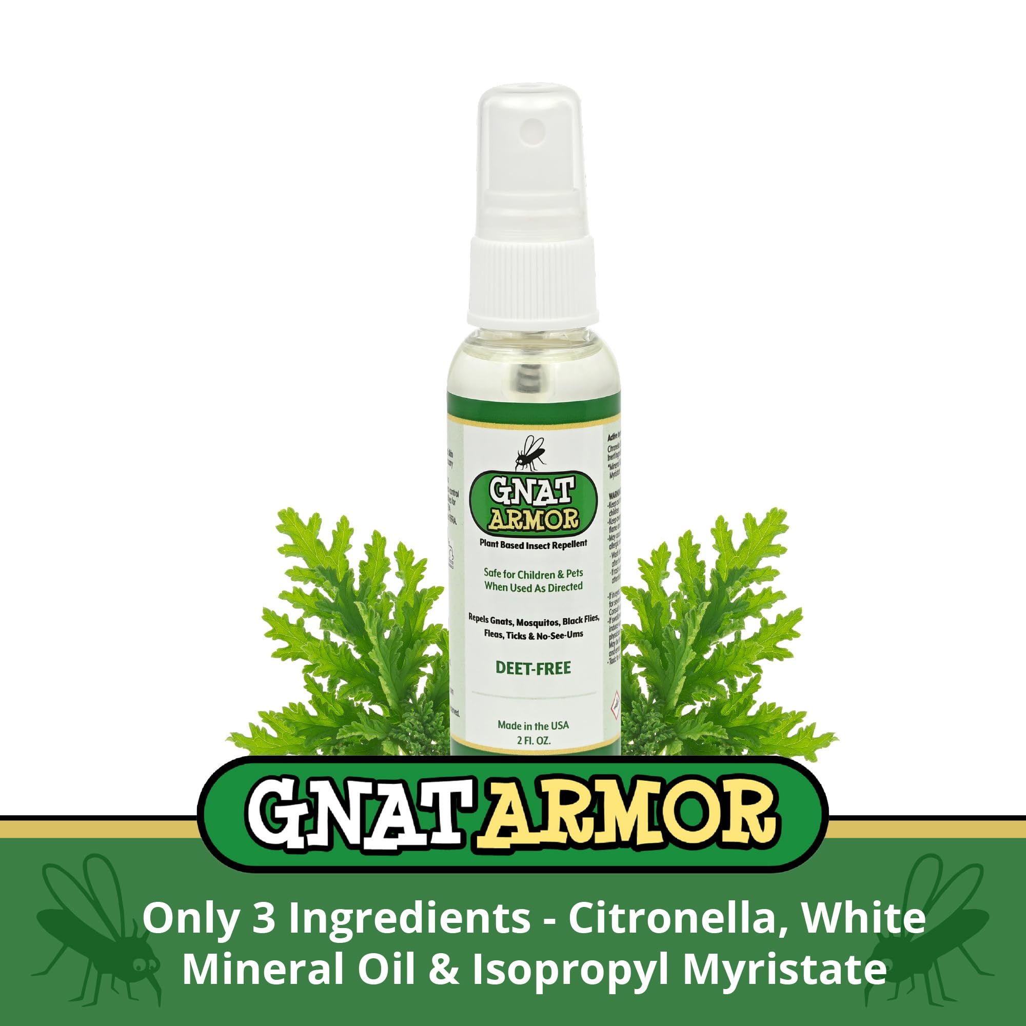 Gnat Armor hypoallergenic label highlights skin-friendly formula