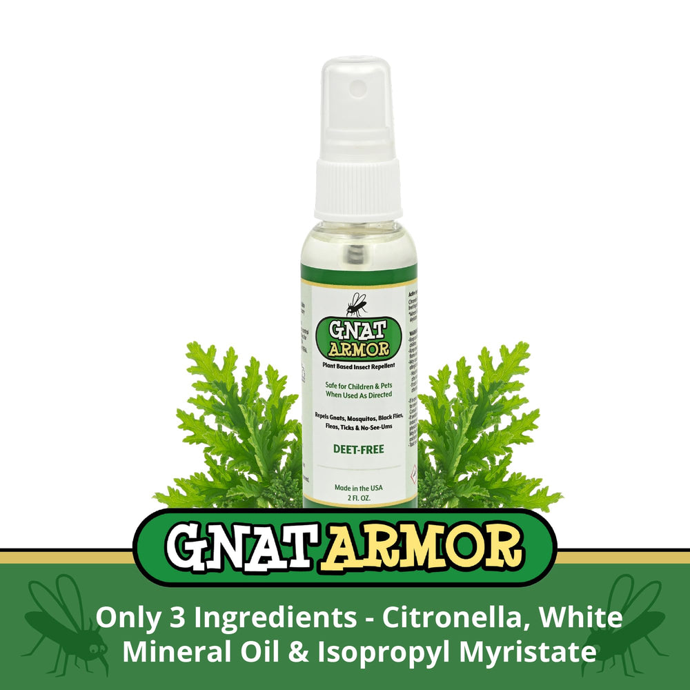 Gnat Armor hypoallergenic label highlights skin-friendly formula