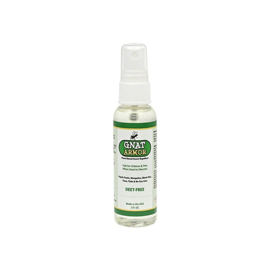 Gnat Armor kids bug spray bottle back view showing spray nozzle