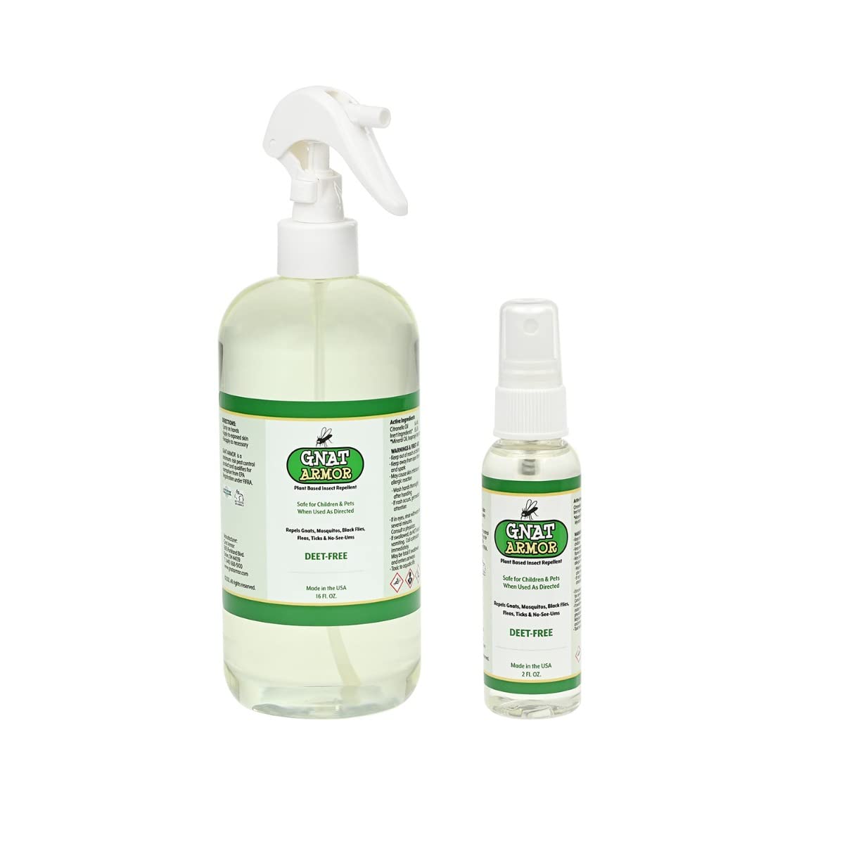 Gnat Armor kids bug spray bottle front view, citronella-based protection for outdoor play