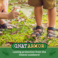 Gnat Armor outdoor family use demonstrates quick application before play