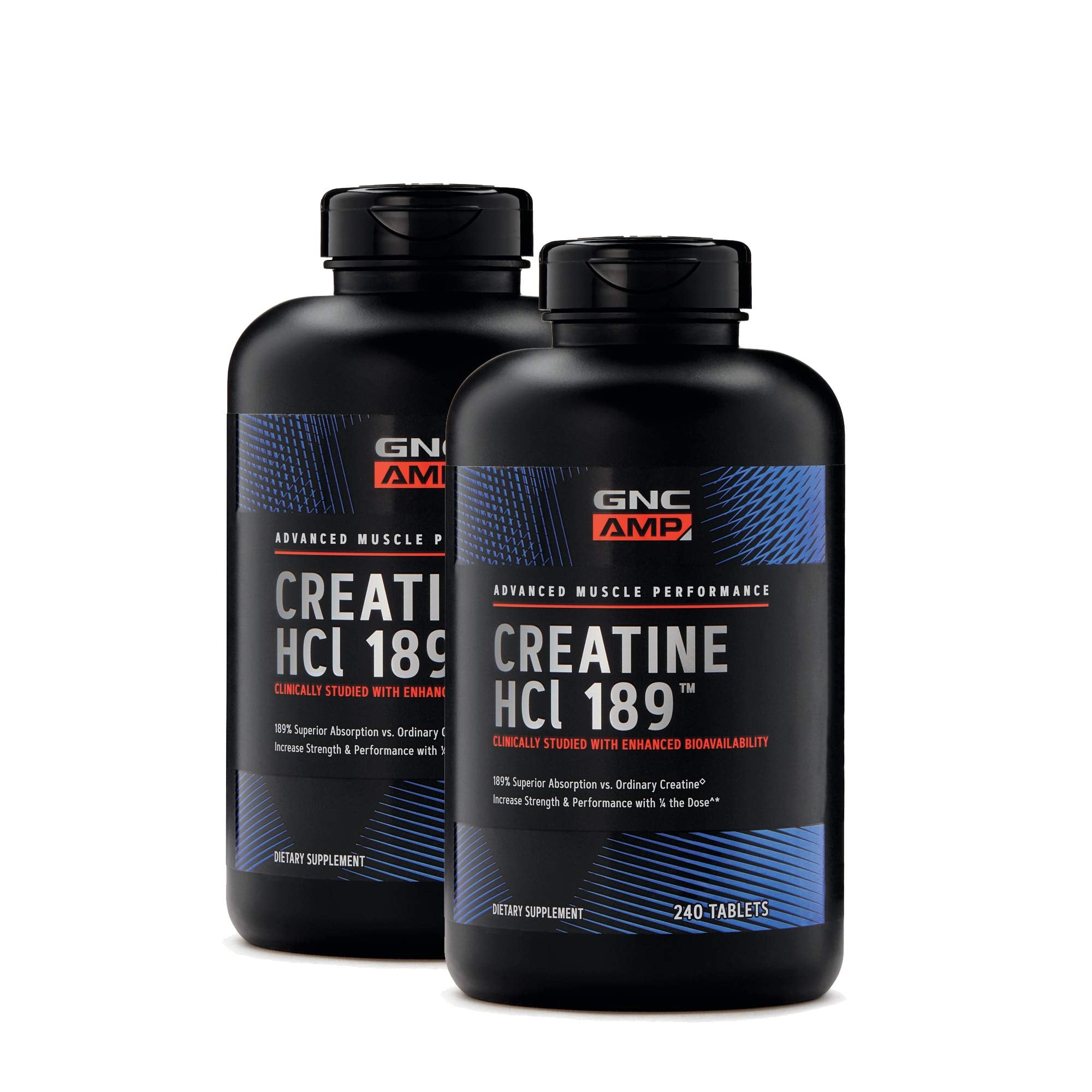 GNC AMP Creatine HCl 189 bottle pour shows fast absorption
