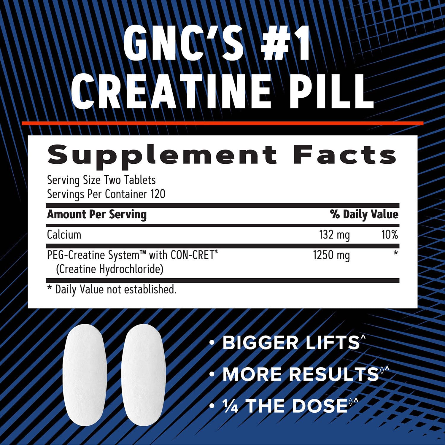 GNC AMP Creatine HCl 189 packaging front shows value.