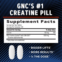 GNC AMP Creatine HCl 189 packaging front shows value.