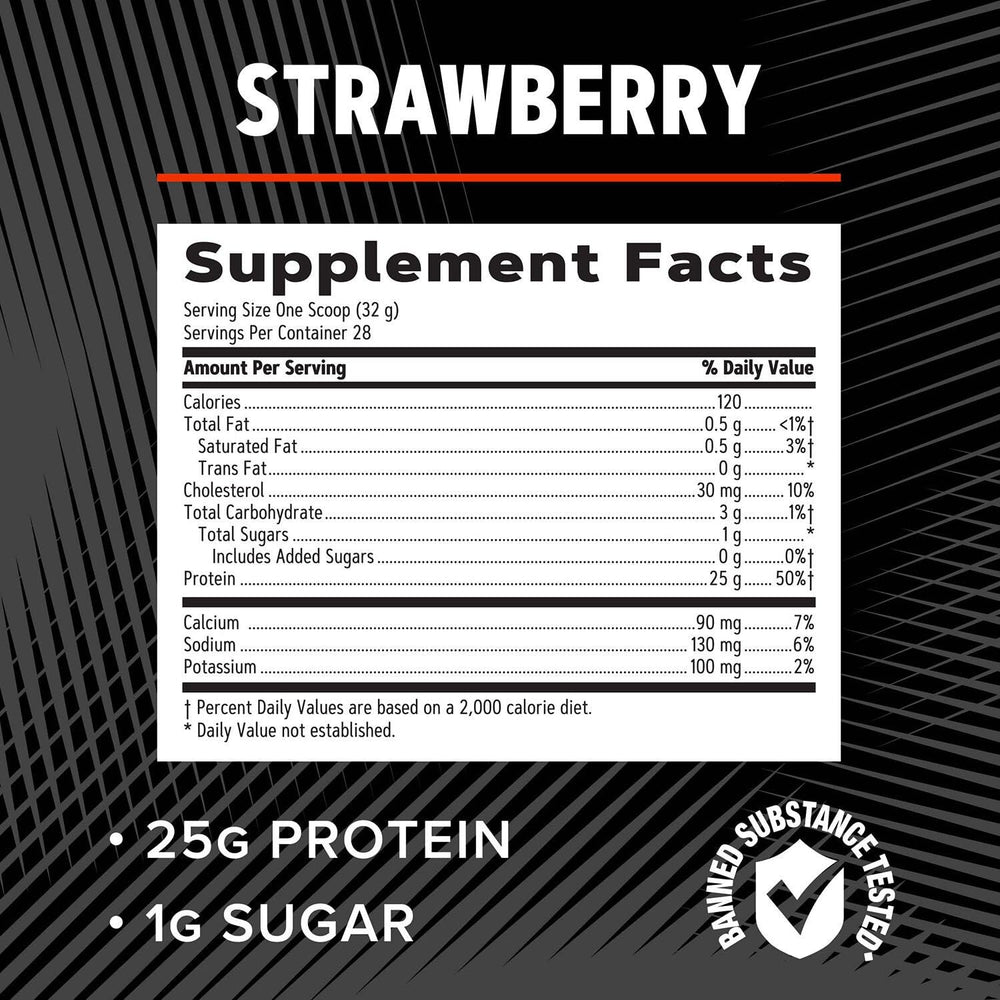 GNC AMP Pure Isolate Strawberry serving scoop with 28 servings