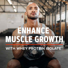 GNC AMP Pure Isolate Cookies and Cream tub back highlights nutrition and testing.