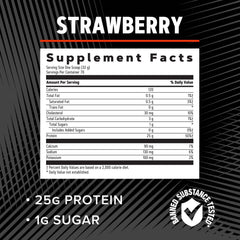 GNC AMP Pure Isolate Whey Protein Strawberry powder in jar signals convenient protein access