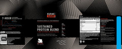 GNC AMP Sustained Protein Blend ingredients panel highlighting four protein sources
