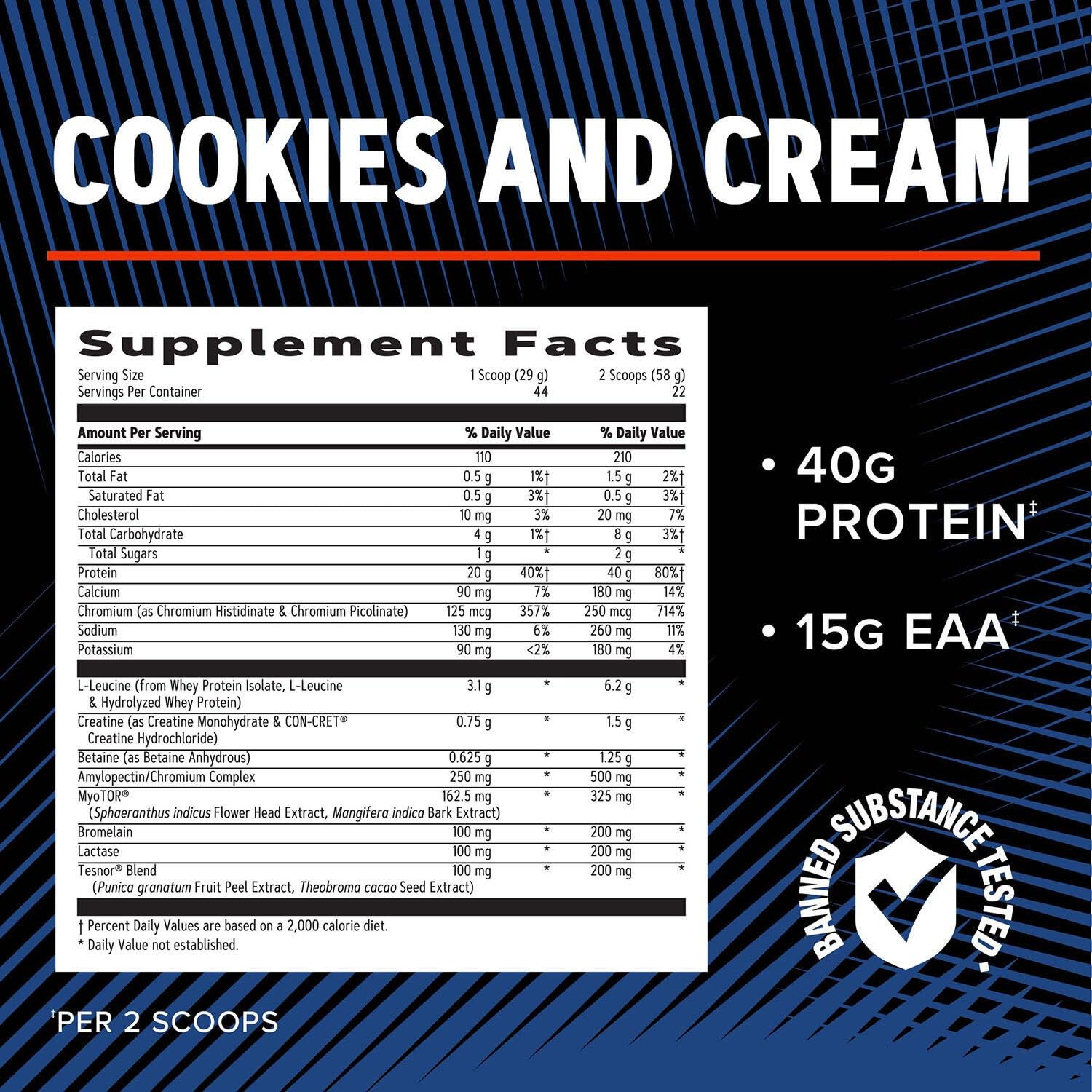 GNC AMP Wheybolic Alpha label close-up with nutrition details