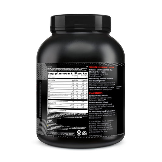 GNC AMP Wheybolic label close-up showing clinically tested strength blend.