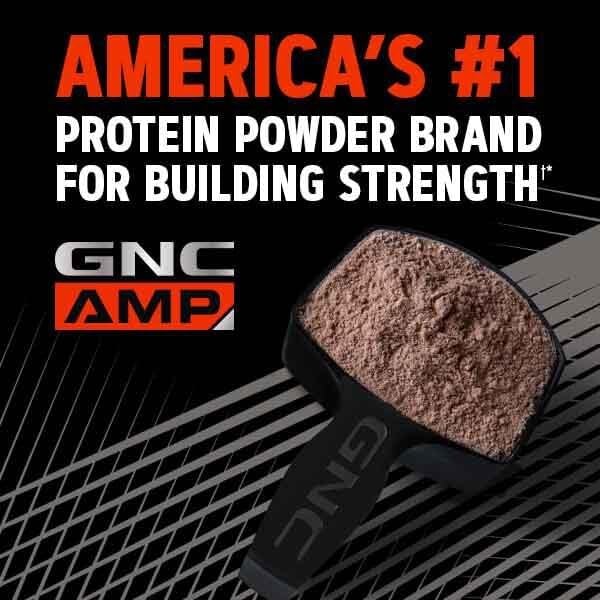 GNC AMP Wheybolic powder being dispensed for quick digestion