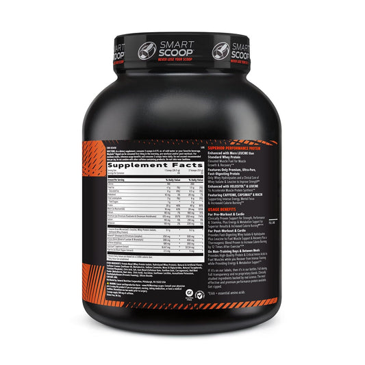 GNC AMP Wheybolic Ripped packaging with nutrition panel for quick post-workout reference