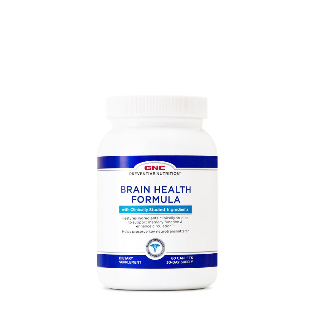 GNC Brain Health Formula capsules ready to take as part of daily routine.