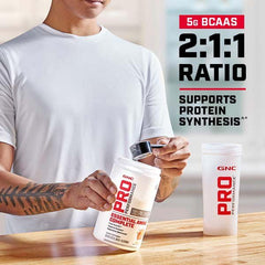 Strawberry banana flavor visualization of GNC Essential Amino Complete