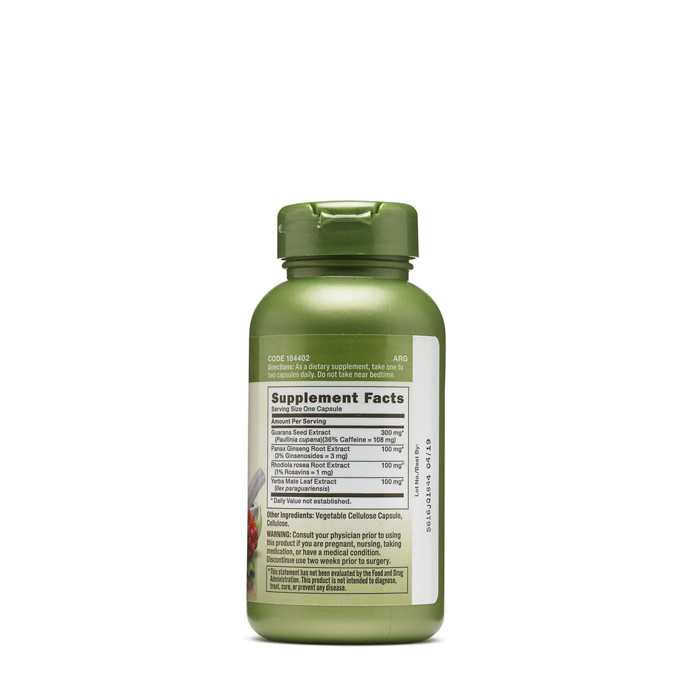 GNC Herbal Plus Energy Formula capsules close-up for easy daily use