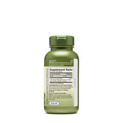 Close-up of GNC capsules emphasizes vegetarian formula for daily concentration.