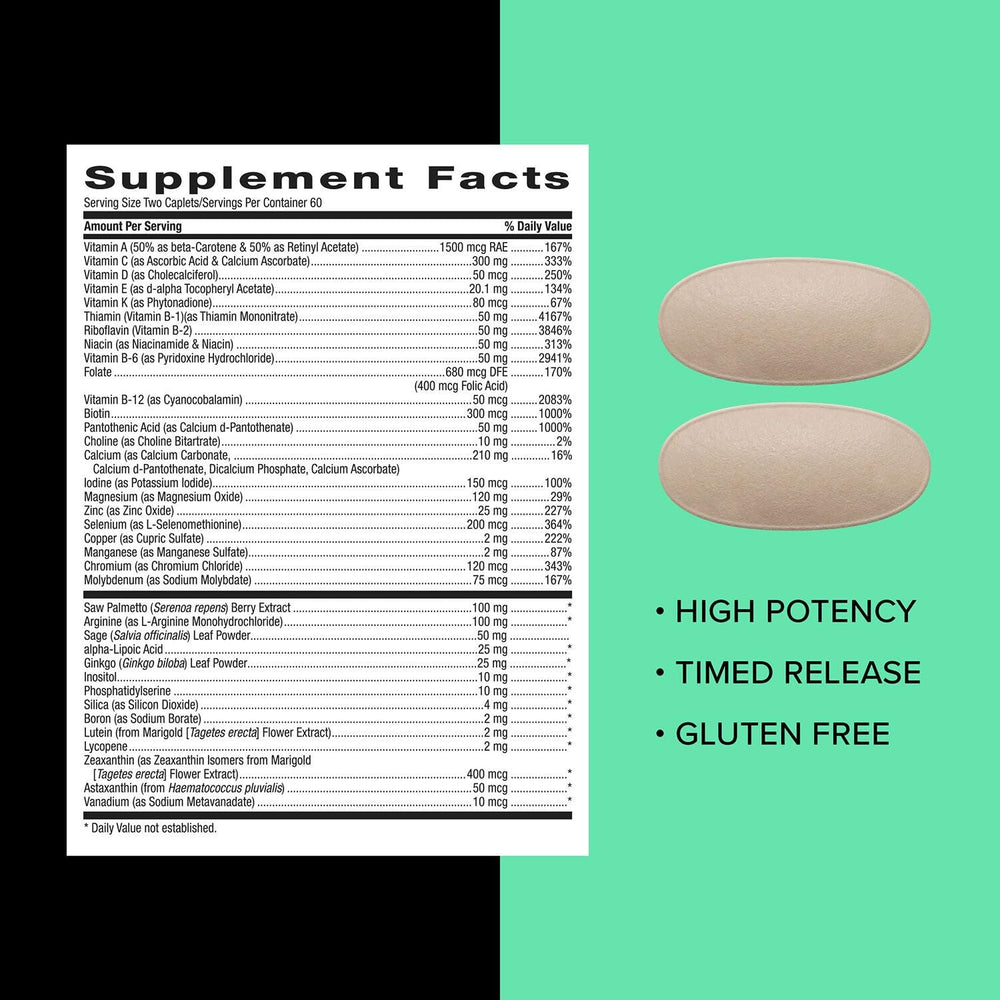 GNC Mega Men 50 Plus dosage scene demonstrates daily intake.