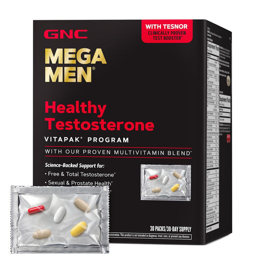 GNC Mega Men daily packs opened for on-the-go nutrition support