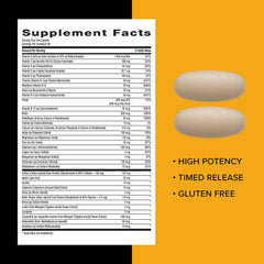 GNC Mega Men Energy and Metabolism label detail showing B vitamins