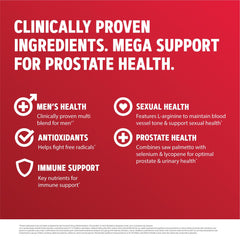 GNC Mega Men Prostate and Virility saw palmetto lycopene mention visual emphasize benefits.