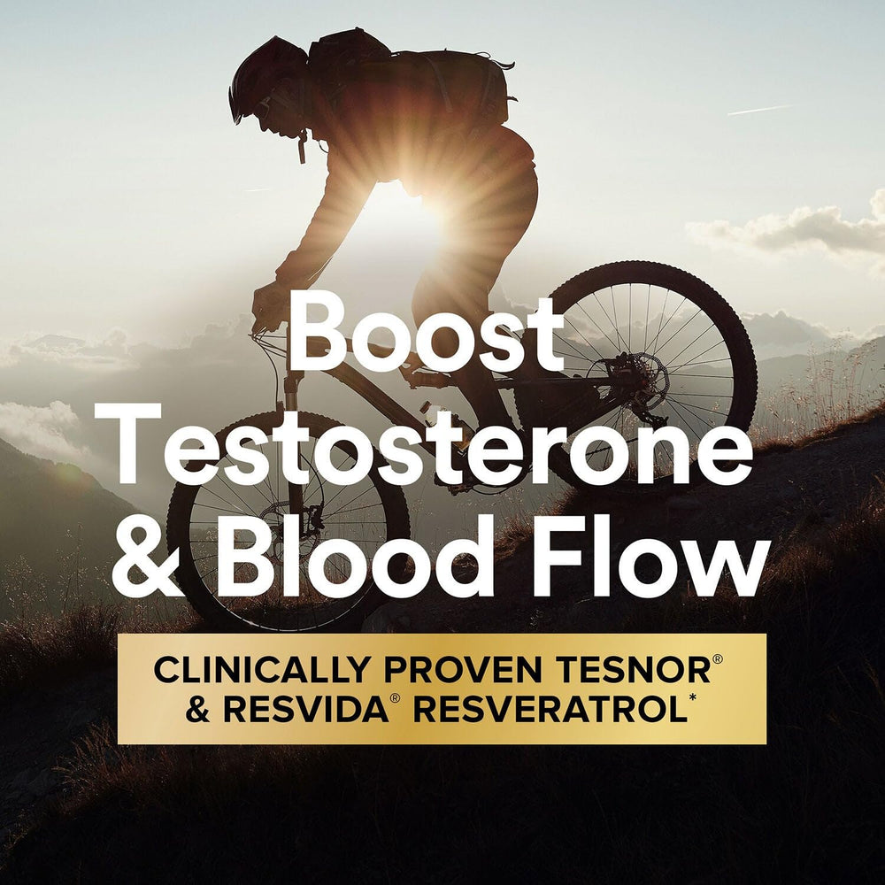 GNC Mega Men Tesnor blend label closeup indicating testosterone support potential