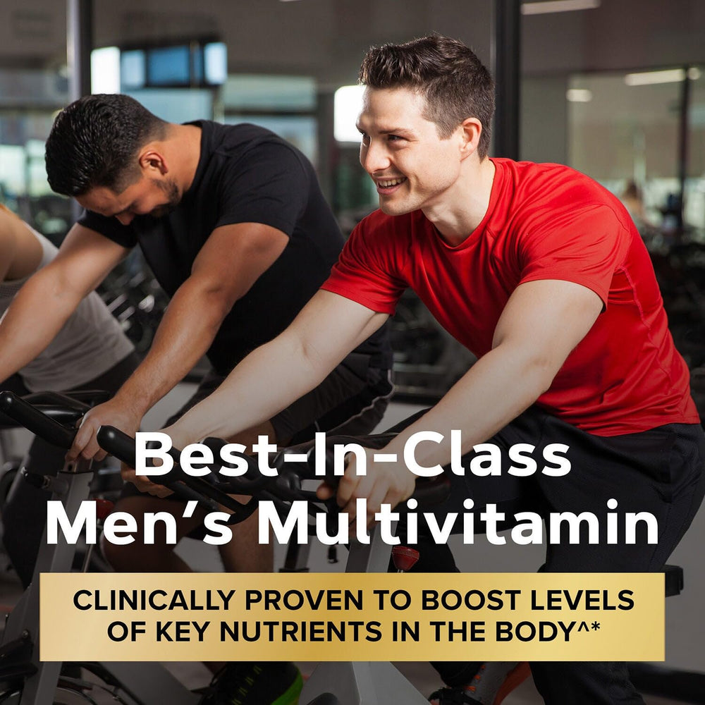 GNC Mega Men Vitapak with caffeine boosts mental alertness during busy days.