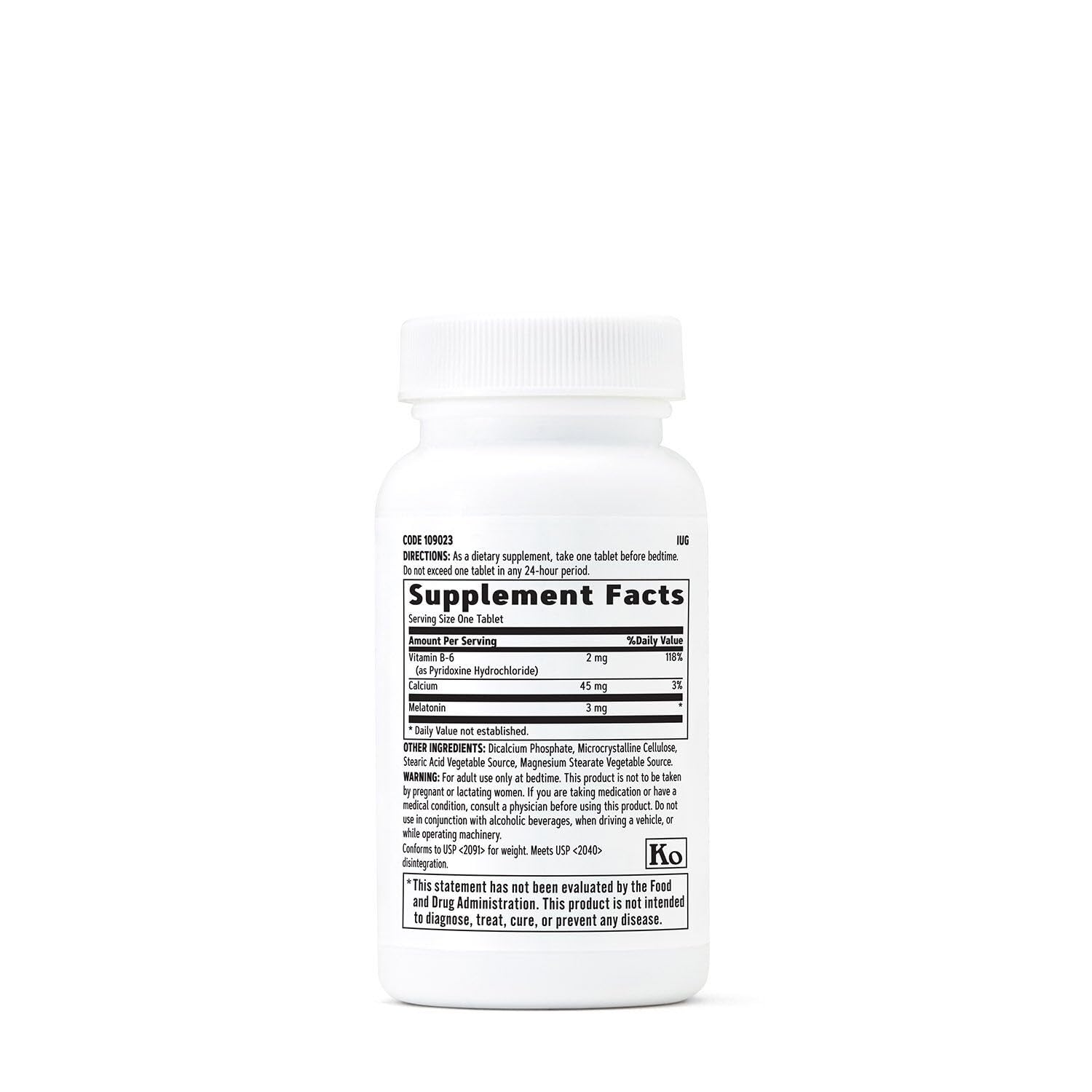 Close-up of GNC Melatonin 3mg lozenge dissolving