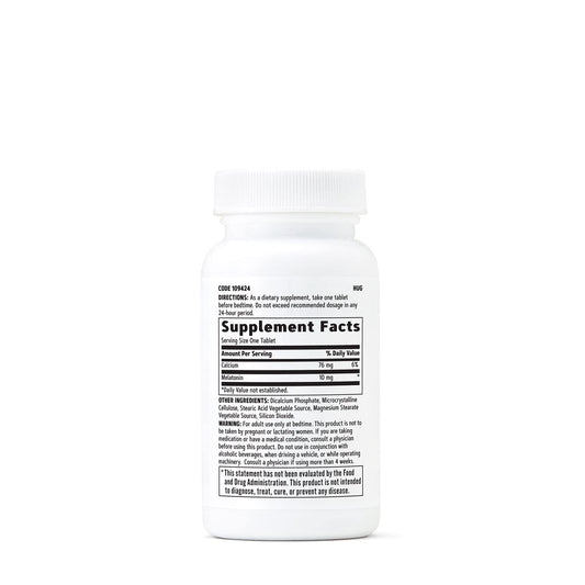 GNC Melatonin 3mg Twin Pack bottle label shows 76 mg calcium