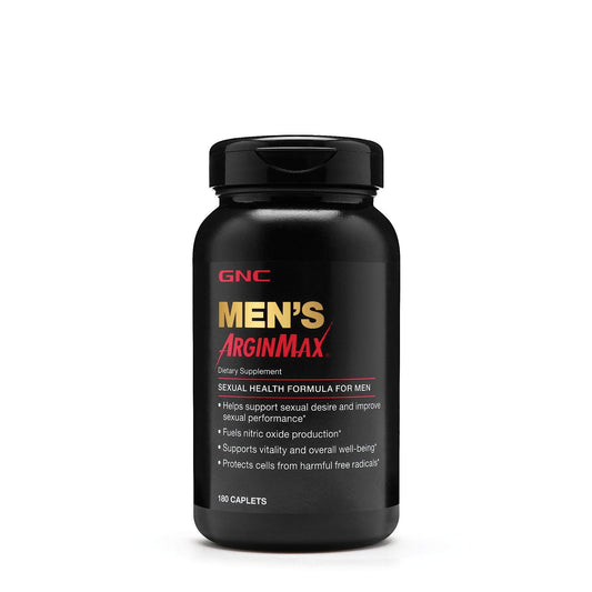 GNC Mens ArginMax bottle front with capsules suggesting daily vitality use