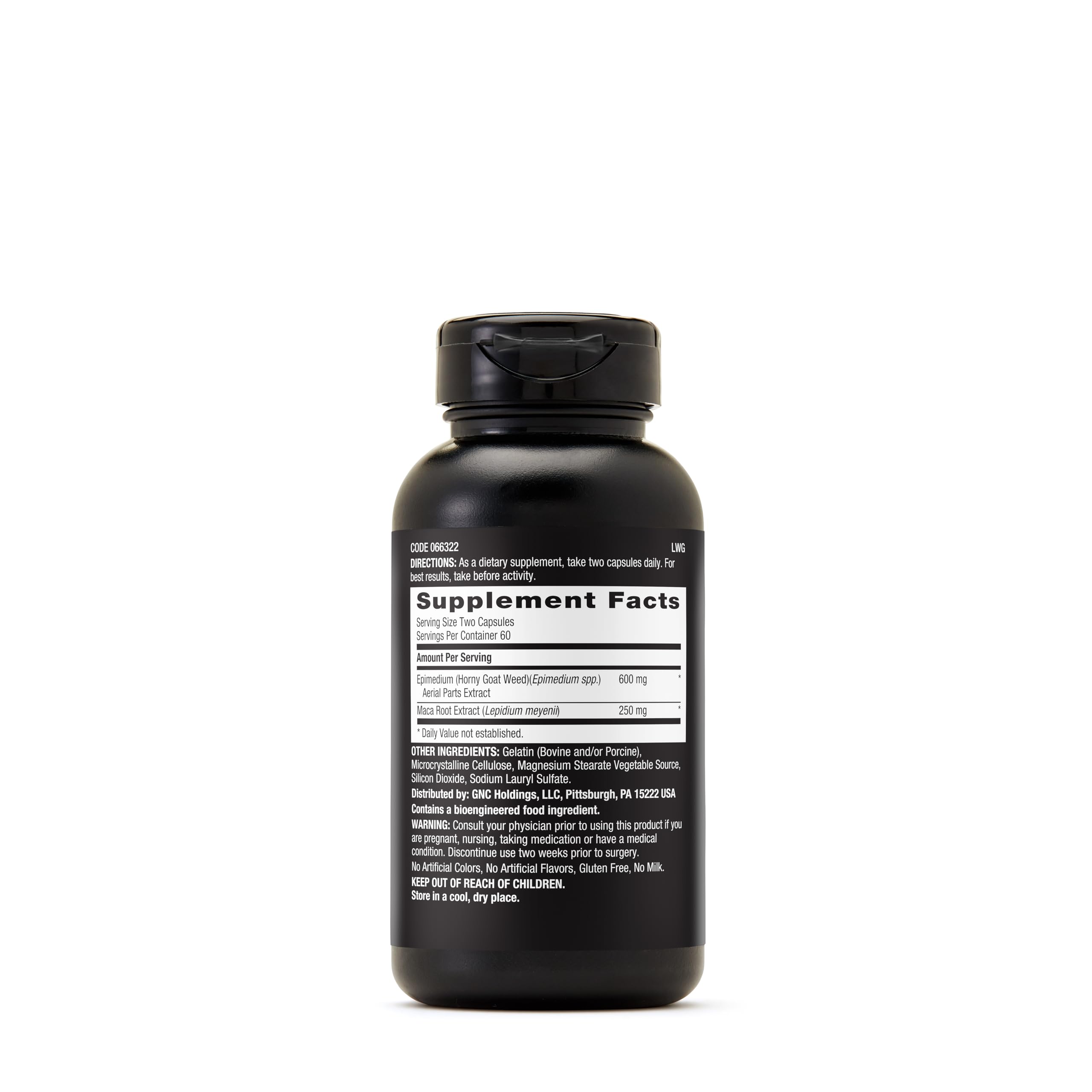 GNC Men's Horny Goat Weed capsules close-up for easy daily supplement