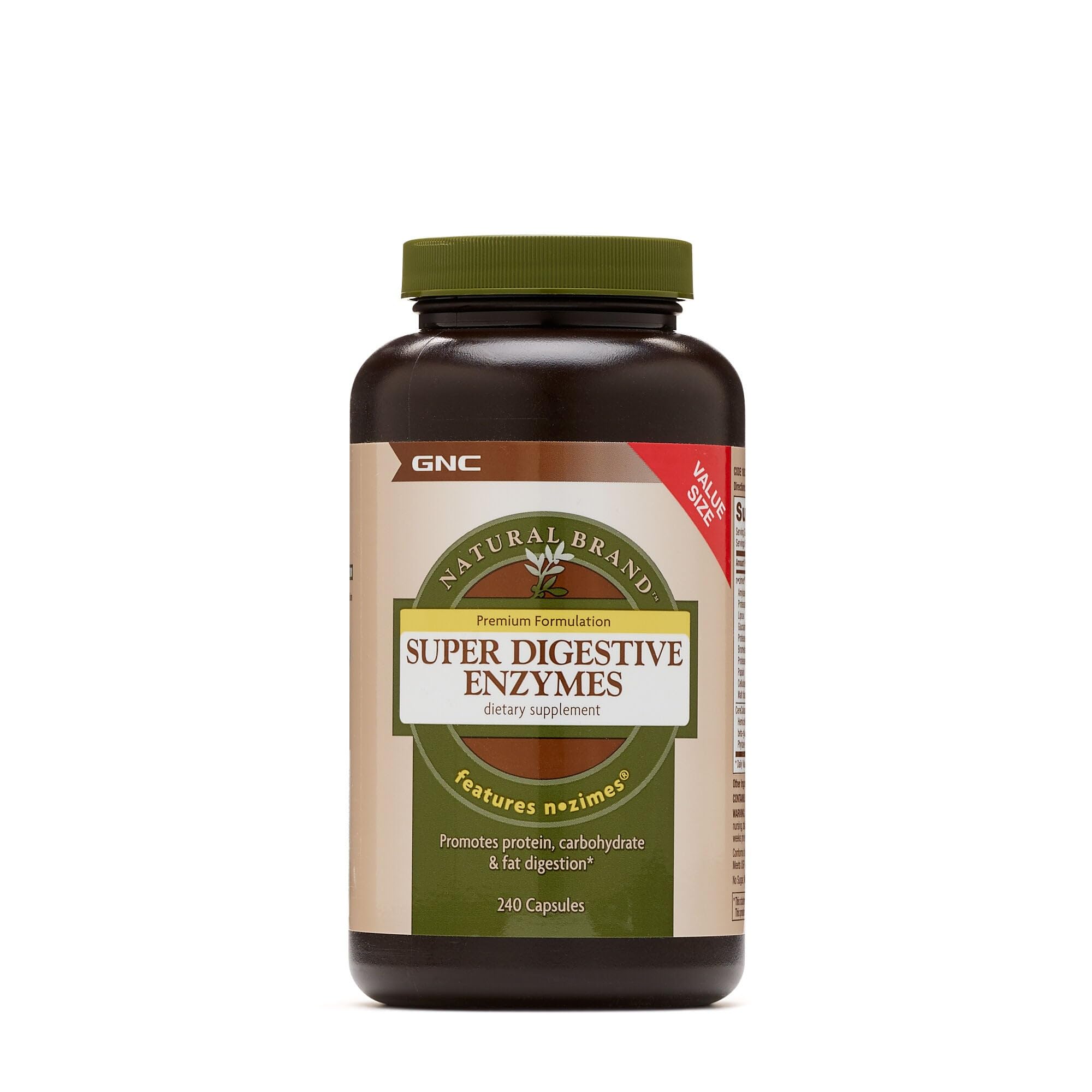 GNC Super Digestive Enzymes bottle front view supports digestion balance
