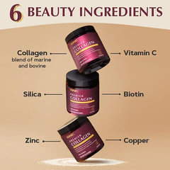 GNC Premier Collagen Powder with vitamin C and biotin for daily nutrition.