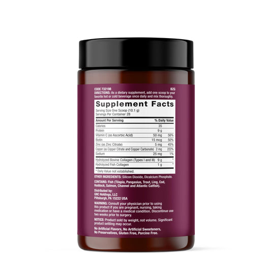 Scoop of GNC Premier Collagen Powder ready for a serving.