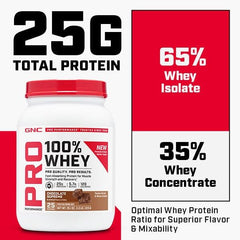 GNC Pro Performance 100% Whey Protein 2.0 shaker with creamy-looking mix