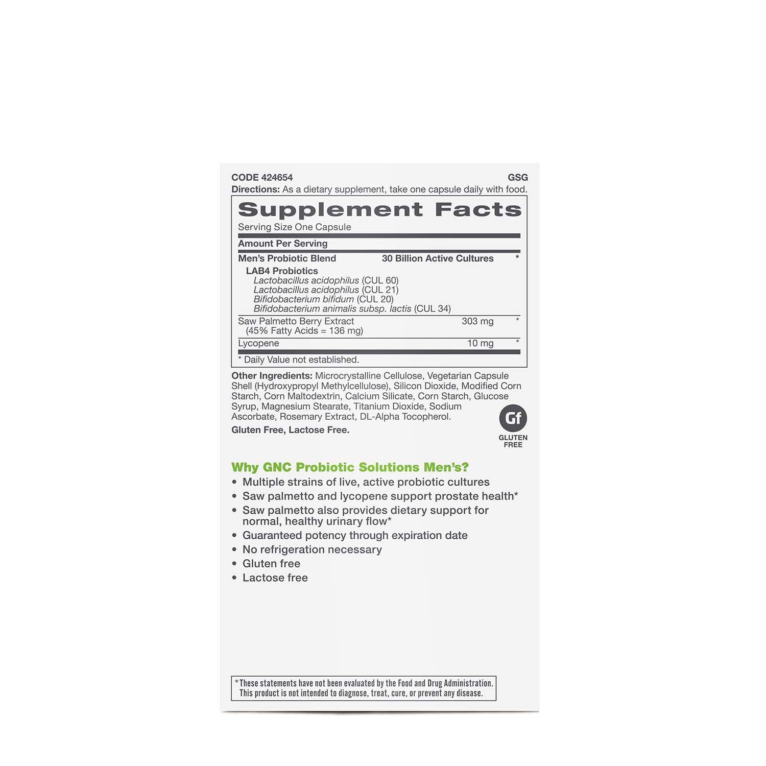 GNC Probiotic Solutions Men's capsules shown for daily probiotic defense