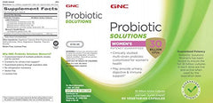 GNC Probiotic Solutions Women's twin-pack display highlights cranberry-flavored blend for urinary health.