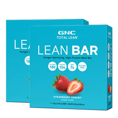 GNC Total Lean Bar box of five, ideal for quick cravings control.