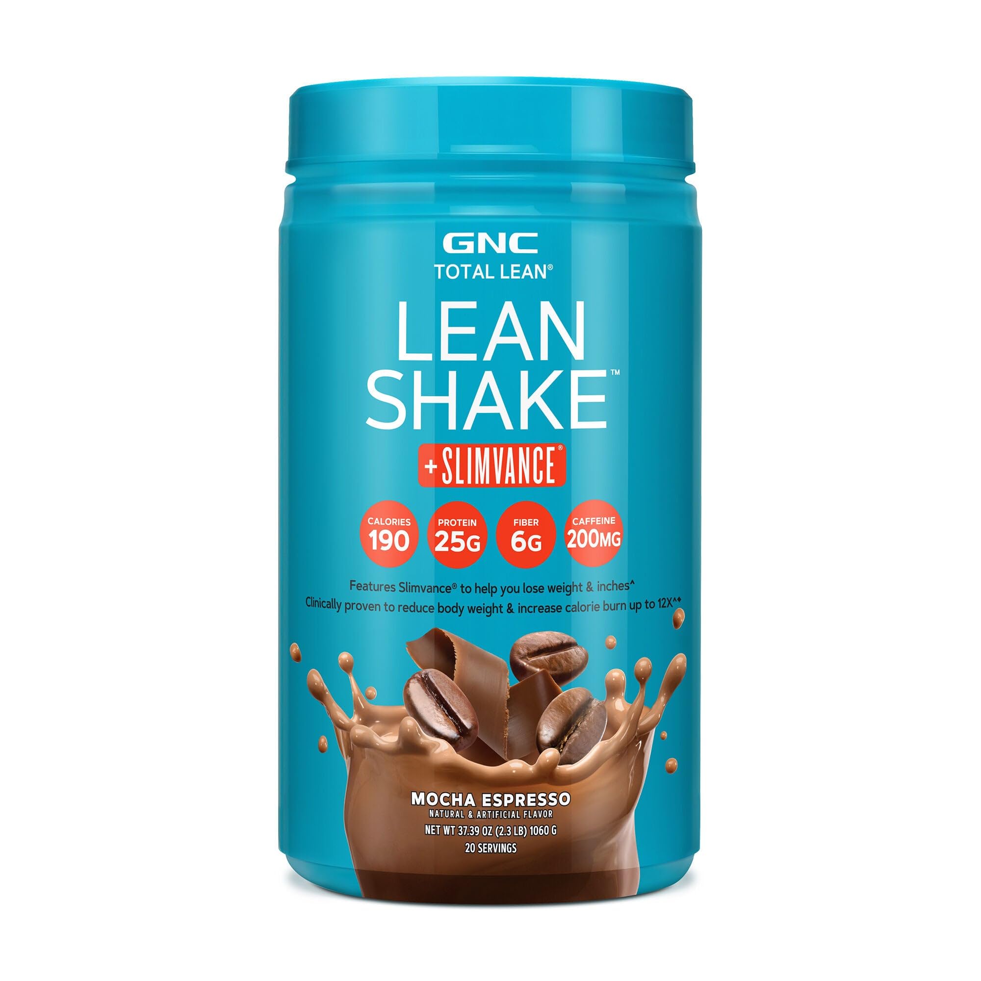 GNC Total Lean SlimVance Mocha Espresso tub for energy-boosting meals