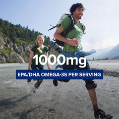 GNC Triple Strength Fish Oil bottle label shows purified omega-3 formula