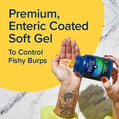 Close-up of enteric coating reduces fishy burps.