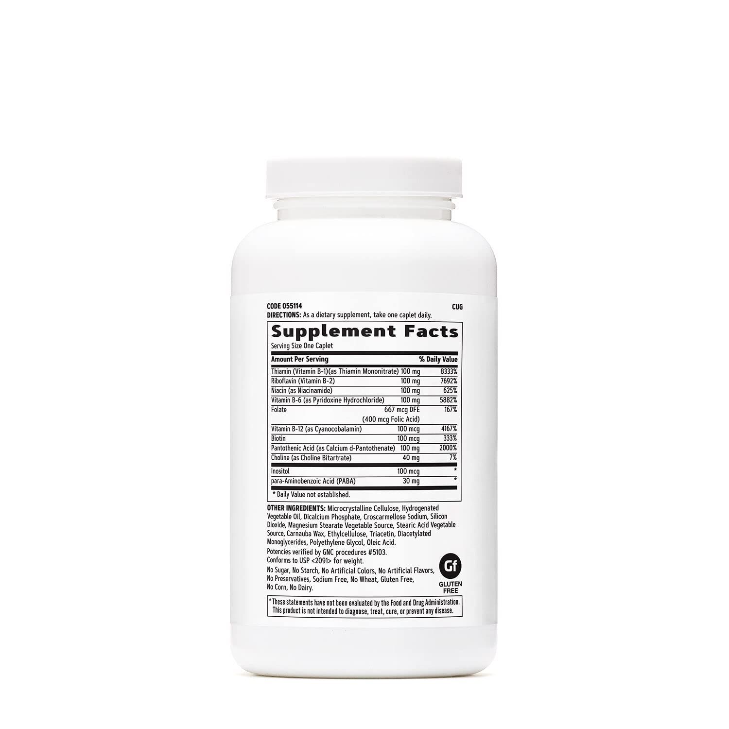 GNC Vitamin B Complex 100 caplet close-up for daily metabolism use