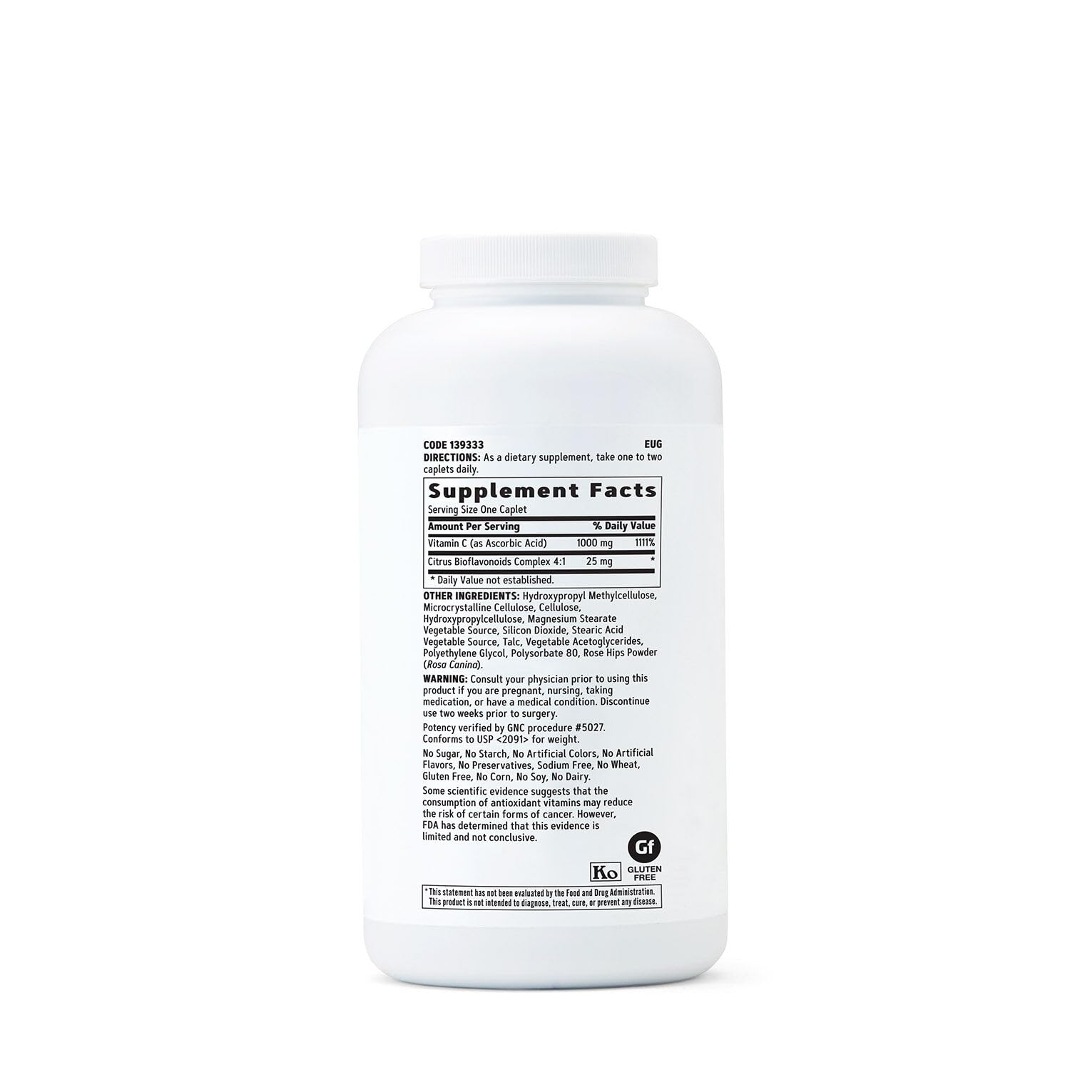 GNC Vitamin C 1000 mg capsules for immune support.