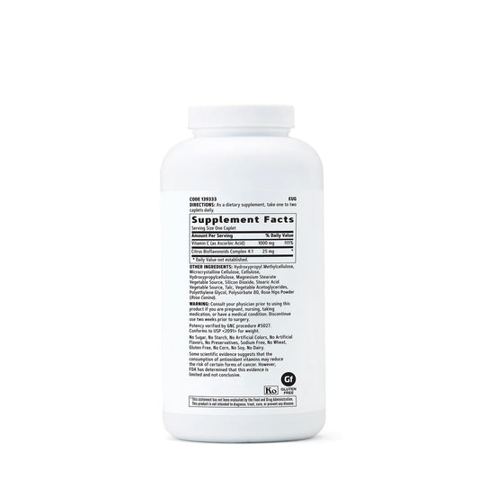 GNC Vitamin C 1000 mg capsules for immune support.