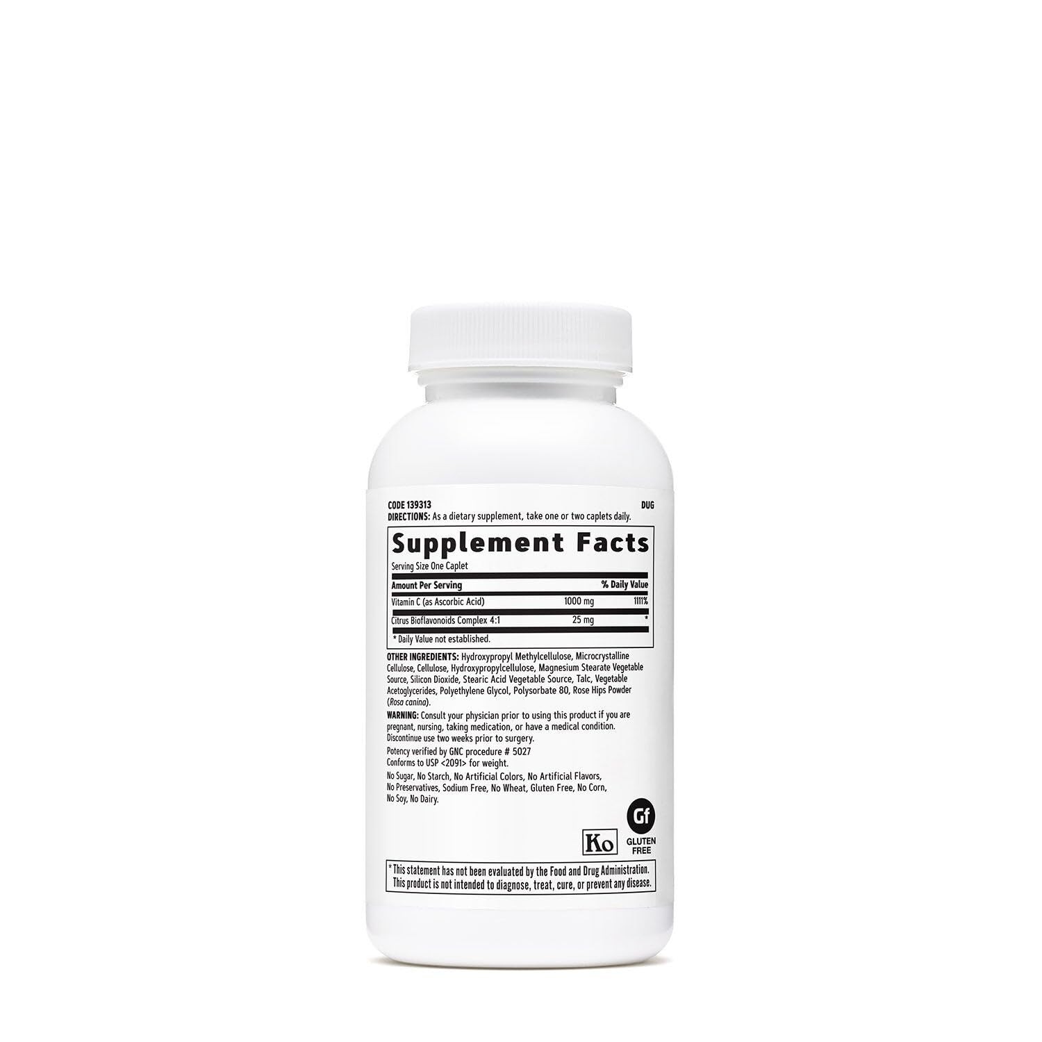 Close-up of GNC Vitamin C Time-Released 1000mg capsules showing easy-to-swallow form