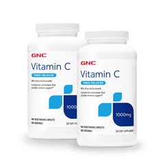 GNC Vitamin C Timed-Release 1000 mg bottle front view for easy daily use